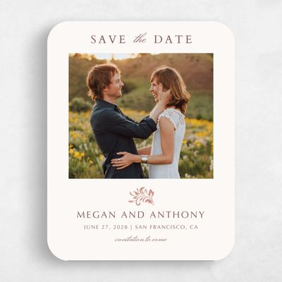 Brown Rounded Wedding Save the Date - Palais Photo