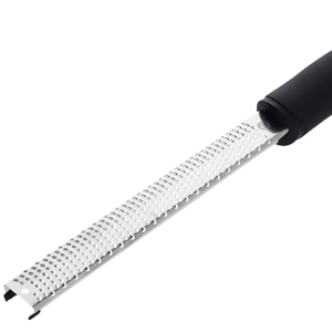 MasterChef Lemon Zester Grater with Handle, Kitchen Tool for Zesting Citrus Fruits & Finely Grating Parmesan Cheese, Garlic, Ginger, Coconut, Nutmeg, Wasabi, Chocolate etc, Stainless Steel, 12 inches