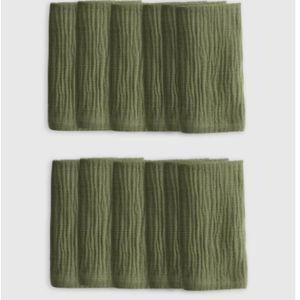 Organic Airy Gauze Napkins (Set of 12) in Olive