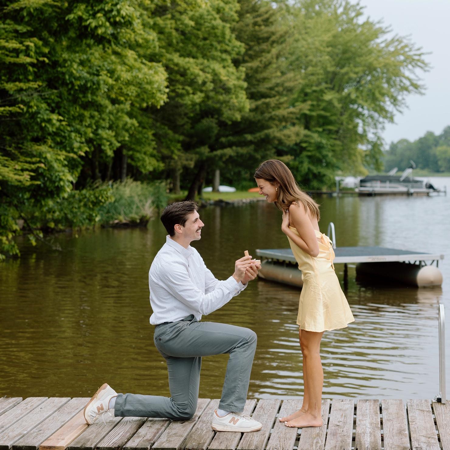 One month after moving home from Florida James popped the question on his grandparents dock, one of our favorite places. Now the wedding planning begins!