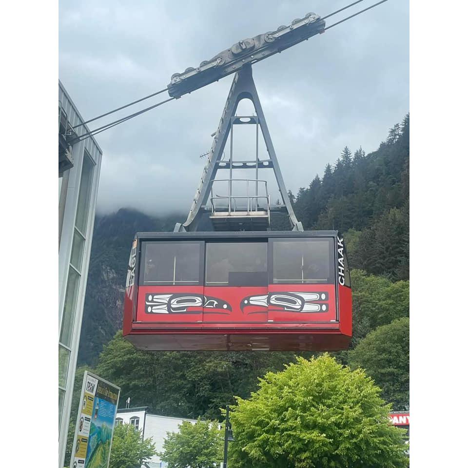 After the original plan was cancelled due to weather, Jake forced Micayla onto the scariest tram ride so he could propose on top  of Mt. Roberts in Juneau.