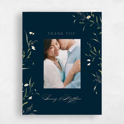 Deepest Teal, Black Wedding Thank You - Pero Photo