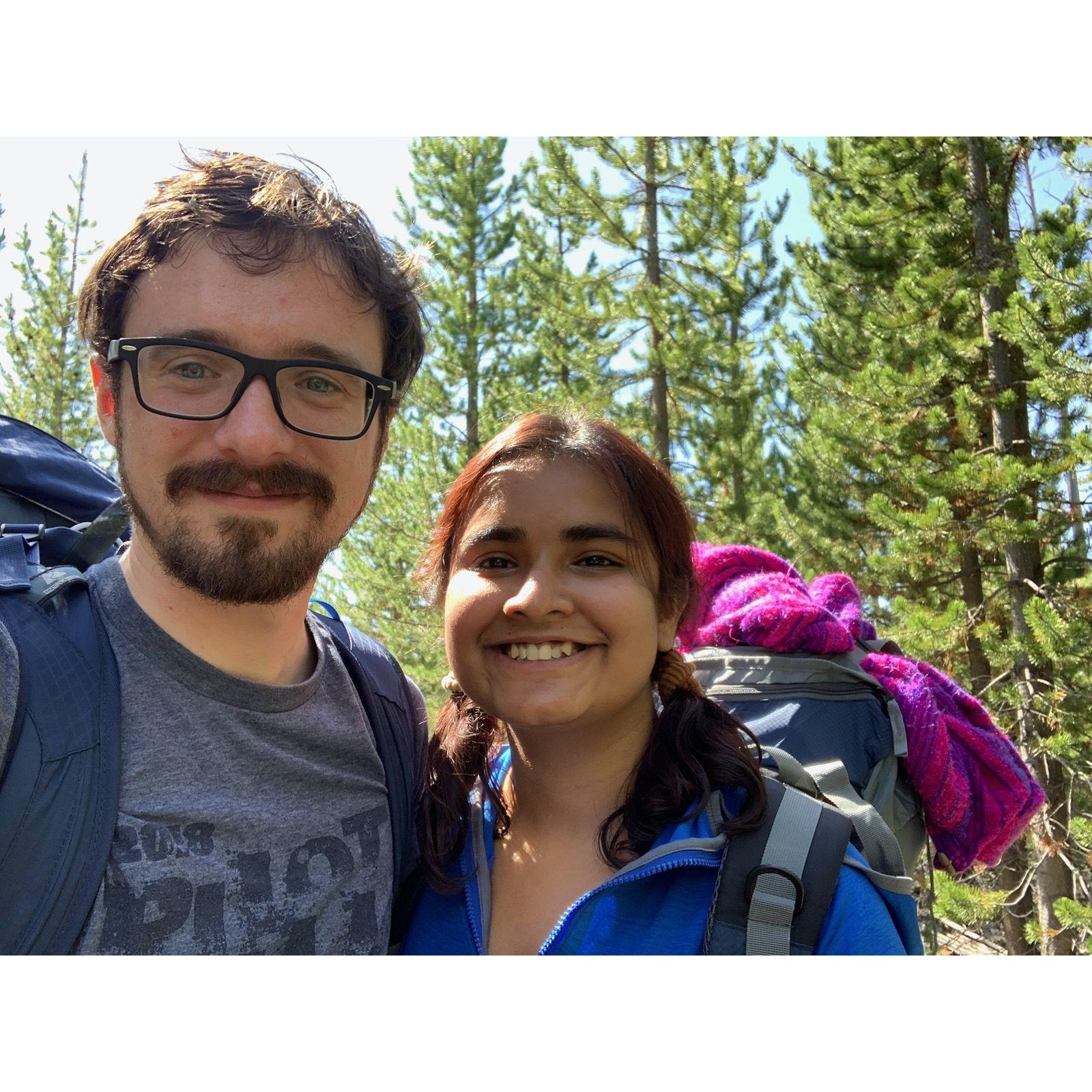 Our first backpacking trip, Yellowstone, July 2021
