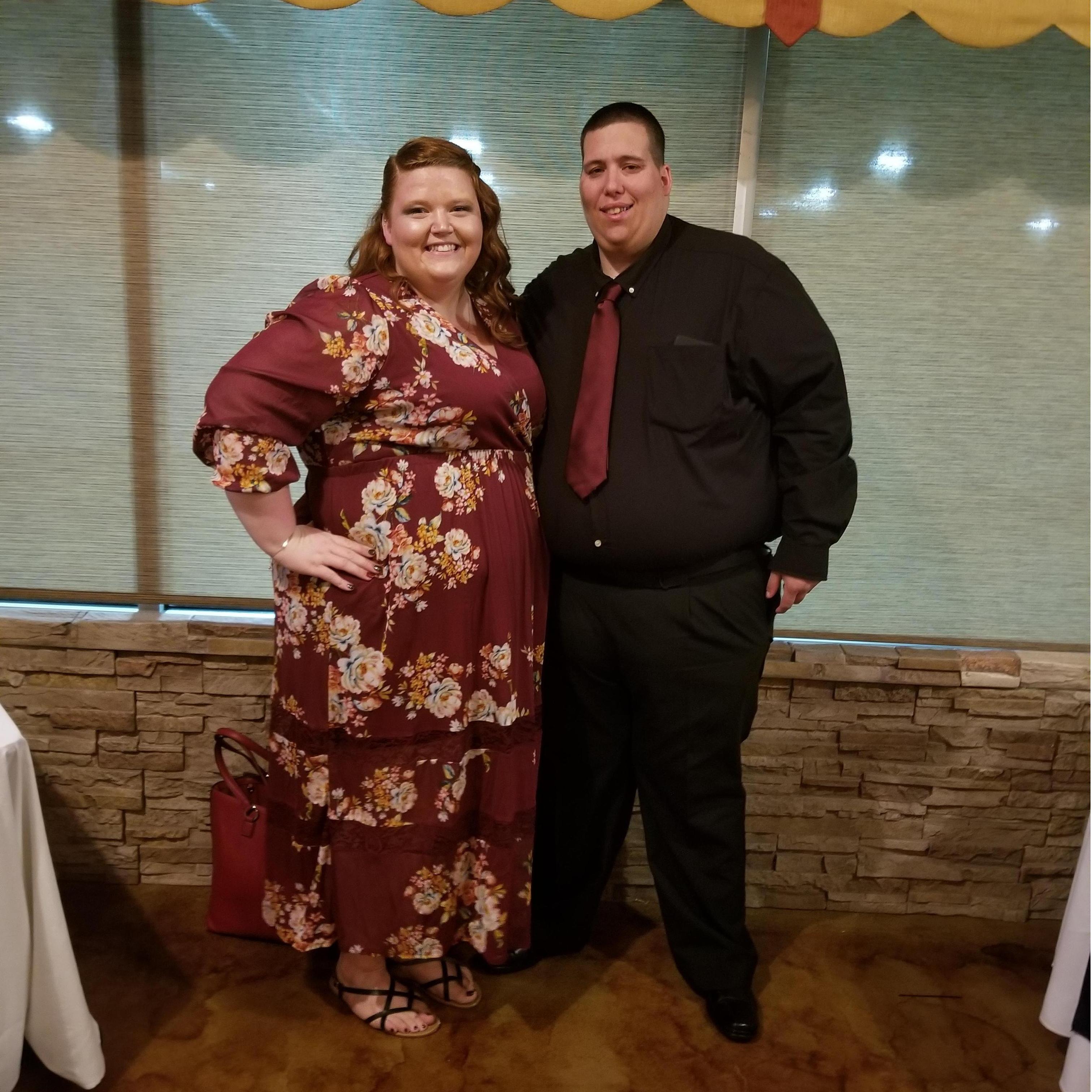 This is a picture from a wedding we went to. As a couple over the last 2 years, we have attended around 12 weddings together! We cannot wait to celebrate our day!
