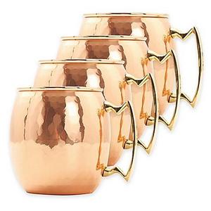 Old Dutch International 16 oz. Solid Copper Hammered Moscow Mule Mugs (Set of 4)