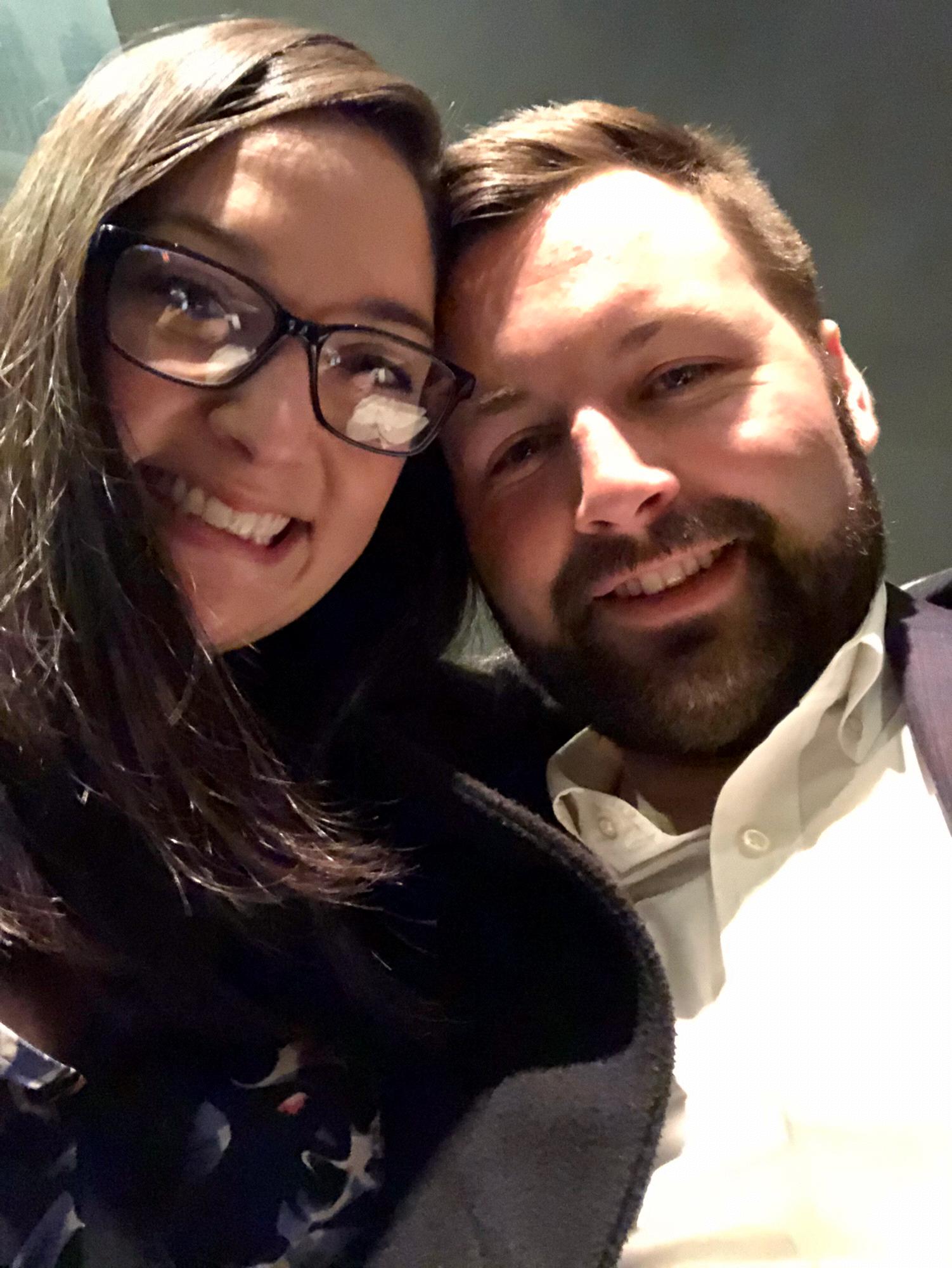 All smiles after a Valentine's date at Manhatta in NYC, February 2019