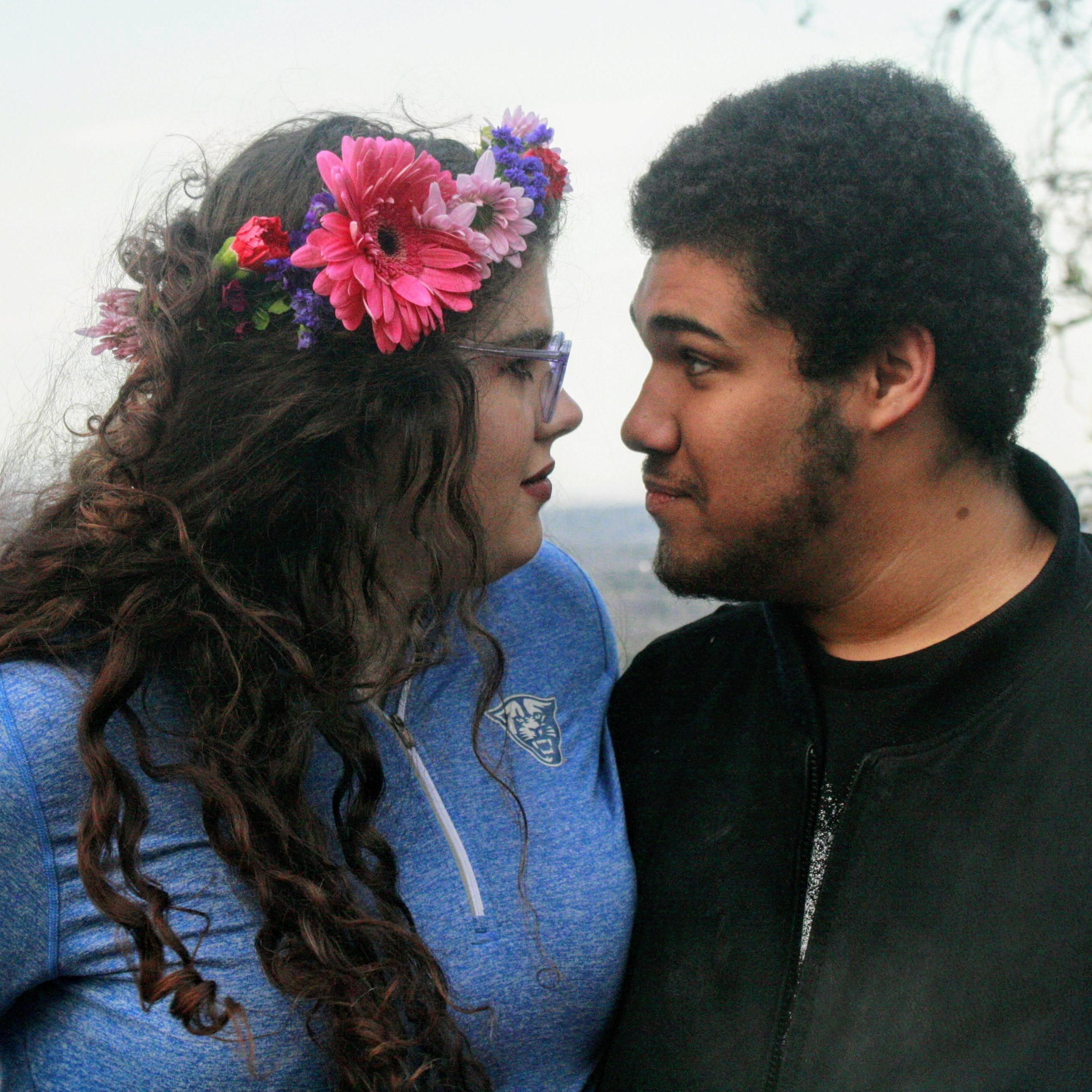 Goofing off after the engagement