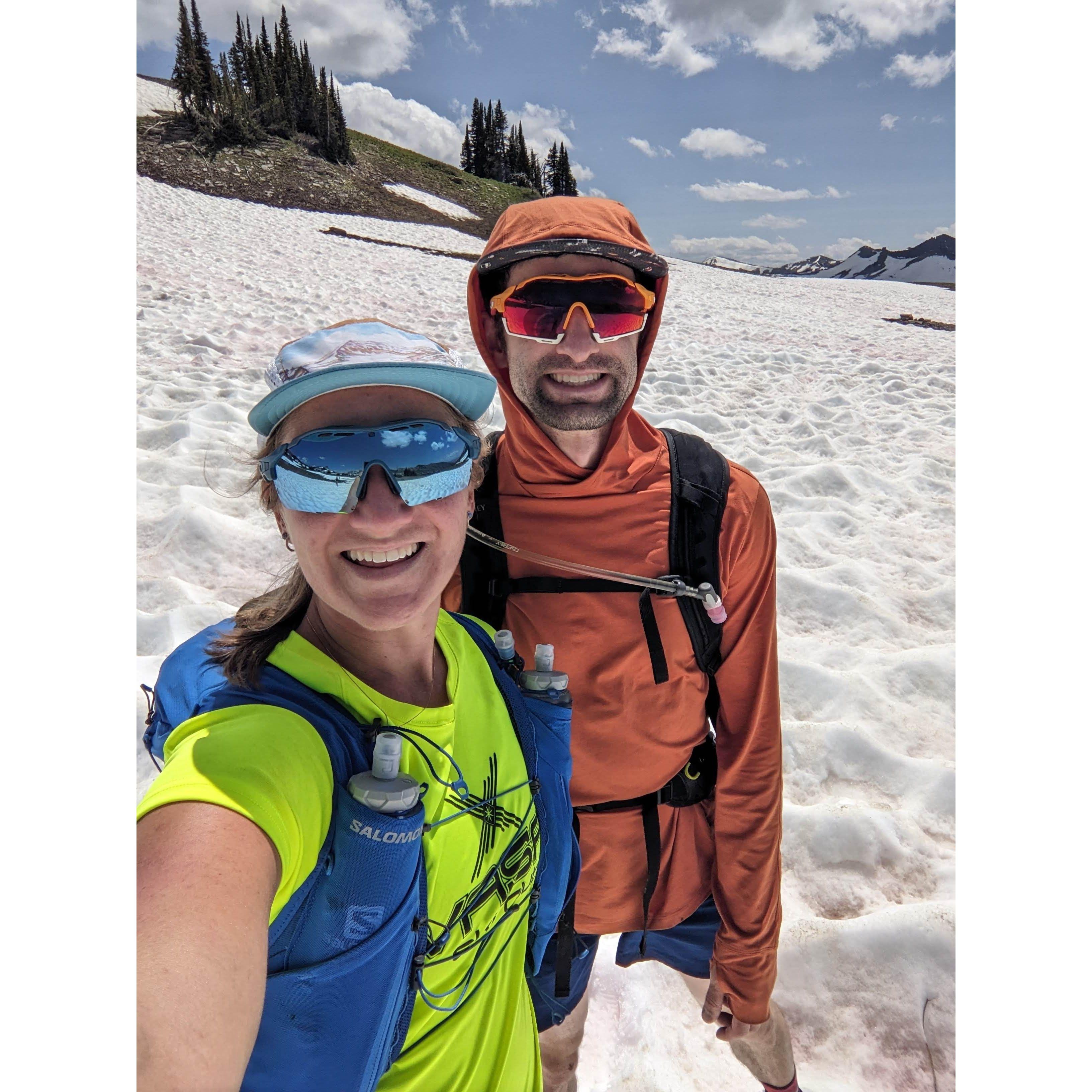 Snowy sections of the Teton Crest Trail