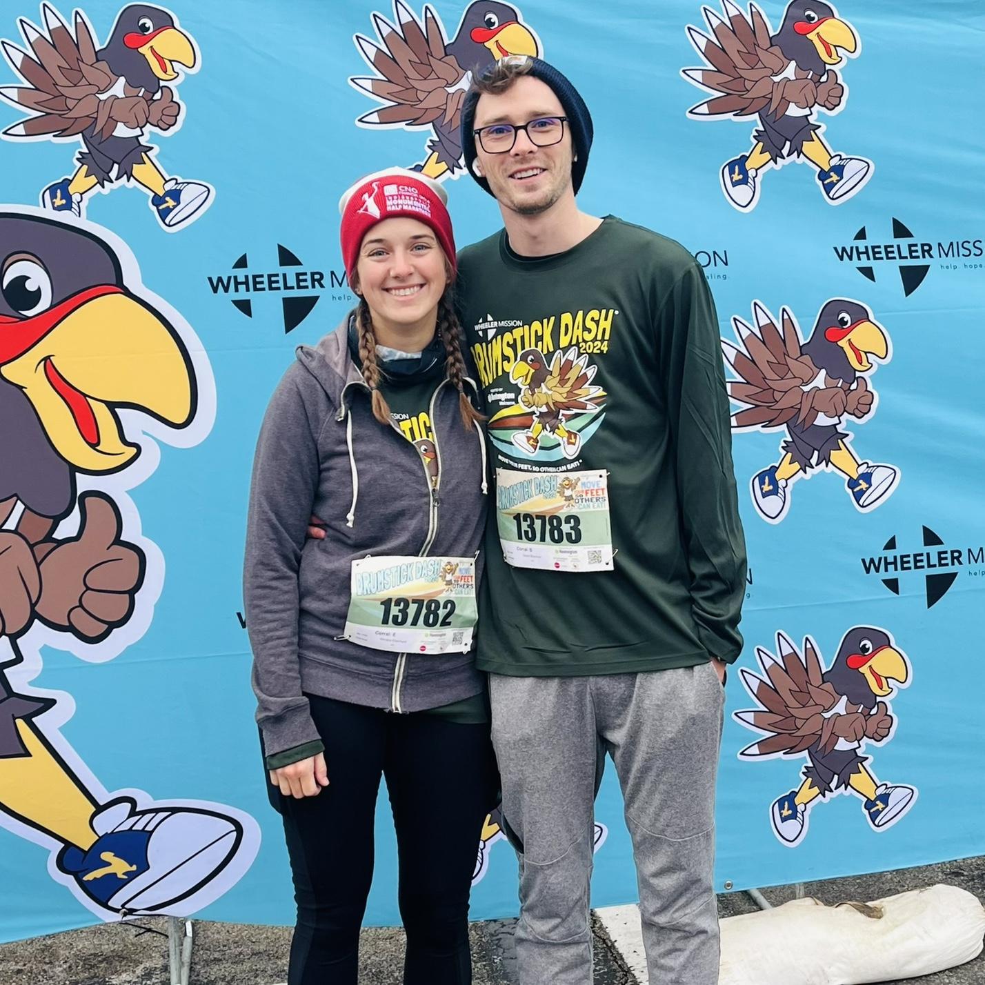 David caved and ran a 5k on Thanksgiving with Kendra...