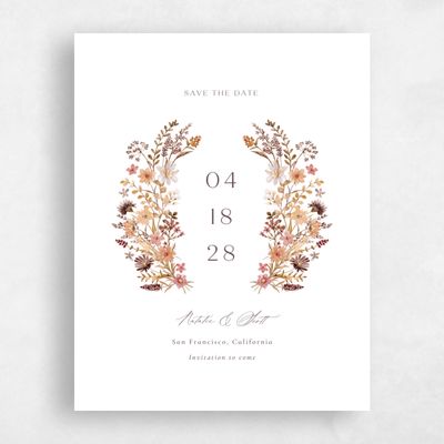 Chocolate, Orange Wedding Save the Date - Spasso Portrait