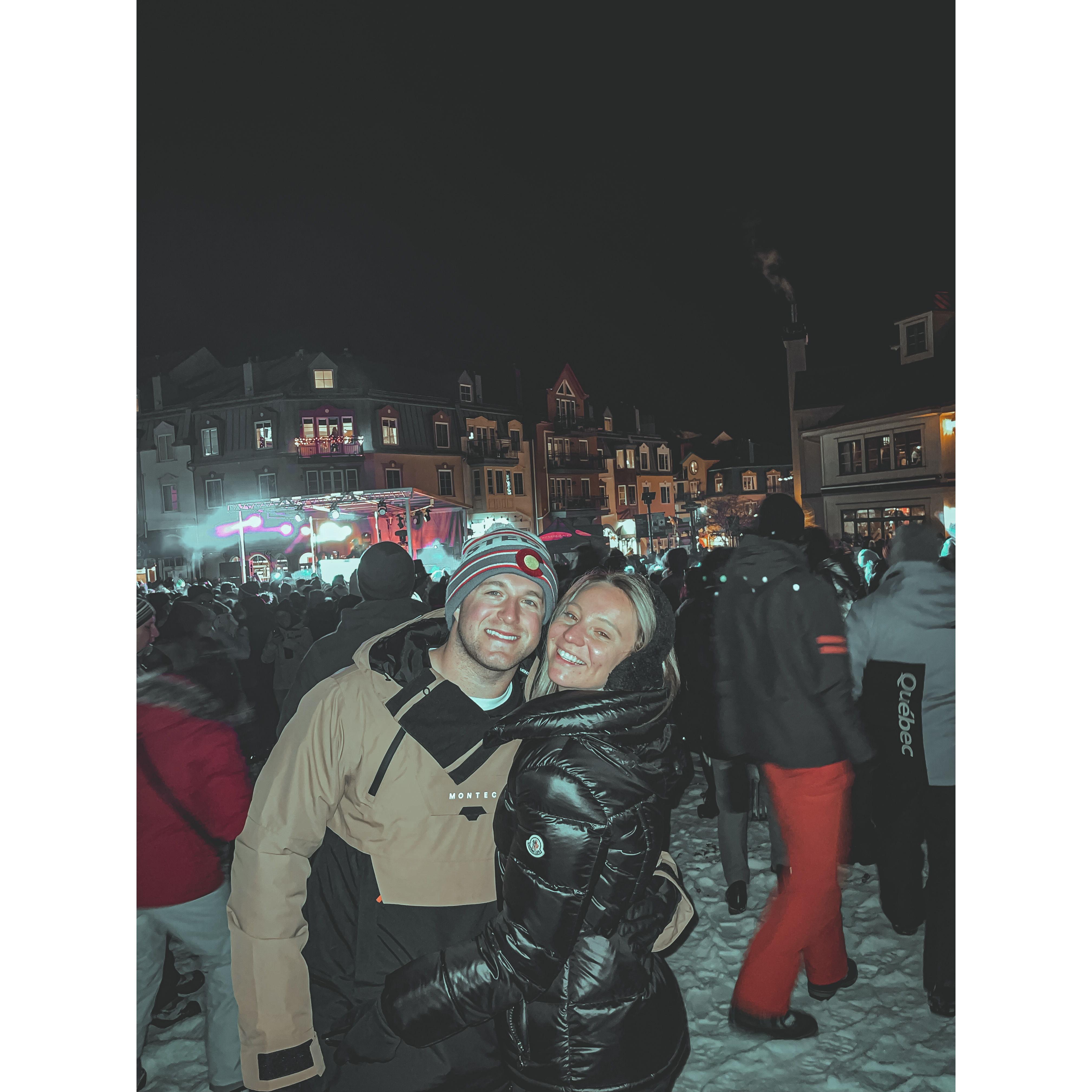 NYE 2023 Mont Tremblant, Allyson and Dylan have a tradition of ski trips over New Years with their friends