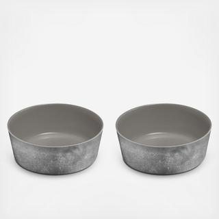 Gallery Pewter Melamine Pet Bowl, Set of 2