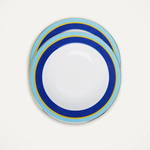 La DoubleJ - Rainbow Blue Soup Plates (Set of 8 - $75 each)