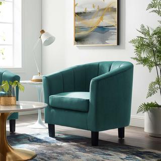 Prospect Channel Tufted Upholstered Velvet Armchair