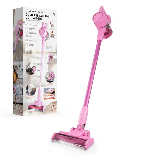 Sharper Image 2-in-1 Brushed Motor Cordless Stick and Handheld Vacuum Pink