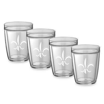 Kraftware™ Double Wall 14 oz. Short Fleur De Lis Glasses (Set of 4)
