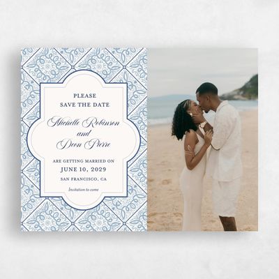 Blue Wedding Save the Date - Como Photo