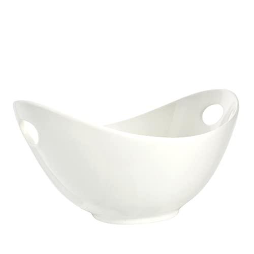 10 Strawberry Street Whittier 13" x 9.5" Curve Bowl with Cut-Outs, White