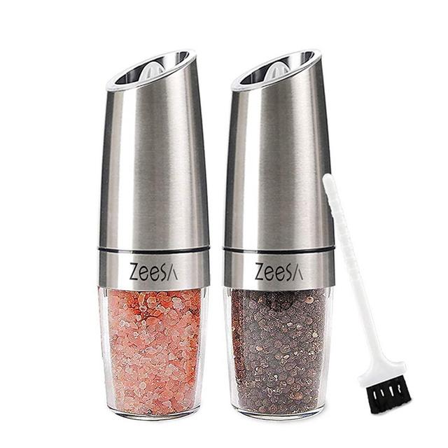 Electric Salt and Pepper Grinders Set Automatic Pepper Mill Battery Powered Refillable with Light