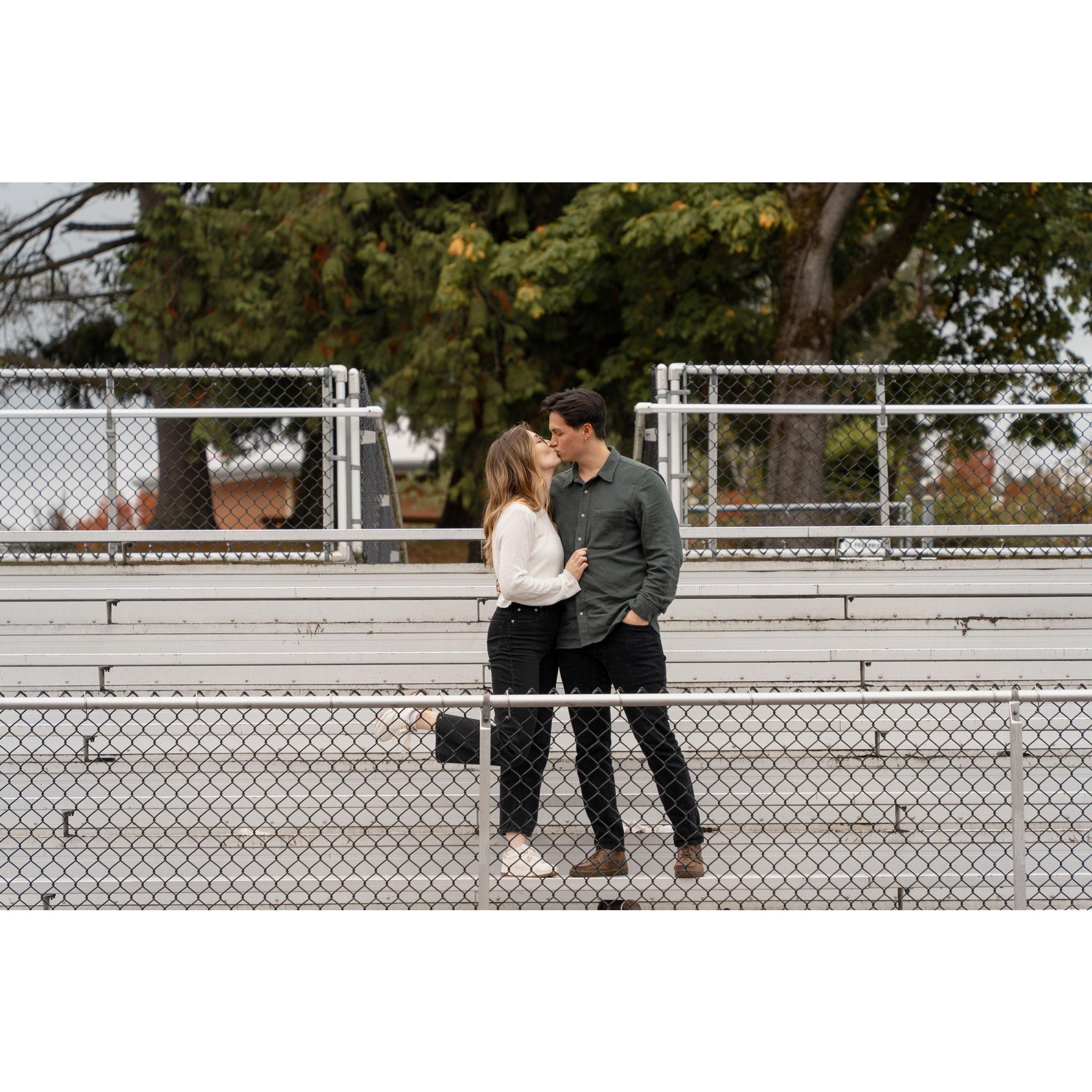 Engagement photos at our high school