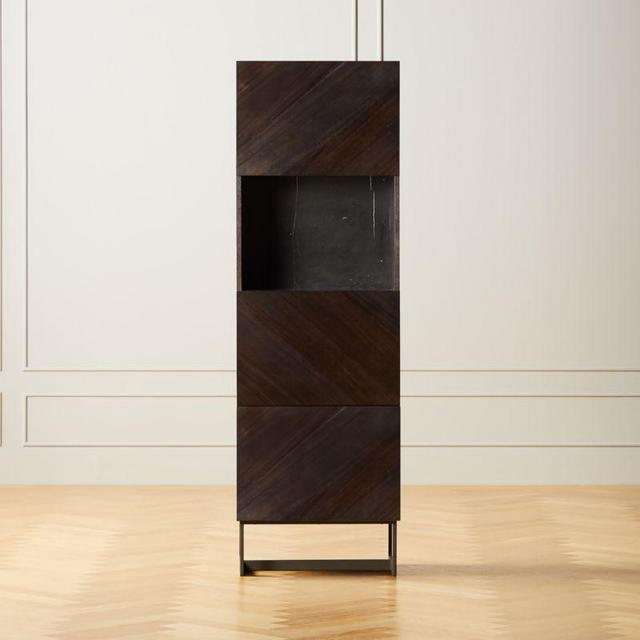 Suspend Tall Charcoal Bar Cabinet