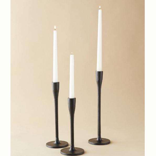 Matte Black Candlestick - Large