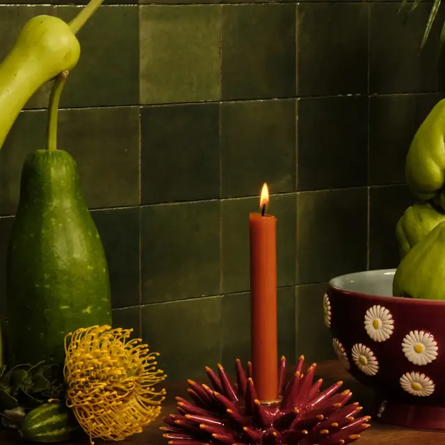 Spine Candle Holder Solid Bordeaux