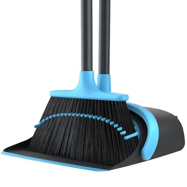 Broom and Dustpan Set,Broom and Dustpan Set for Home,52’’ Long Handle Broom with Dustpan Combo Set,Standing Broom and Dust Pan Set Heavy Duty,Dust Pan and Broom Combo for Kitchen Office Lobby Floor