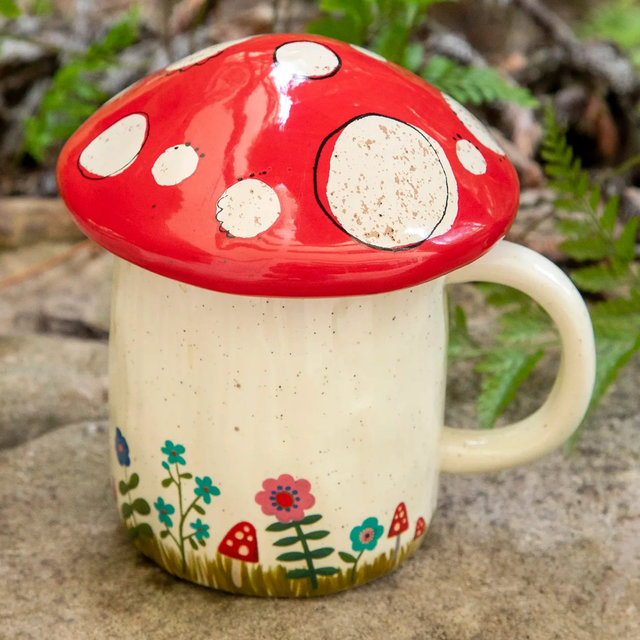 Lidded Mug - Mushroom