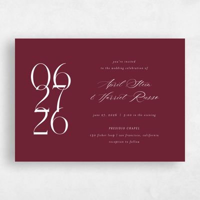 Wine, Red Wedding Invitation - Aion Landscape