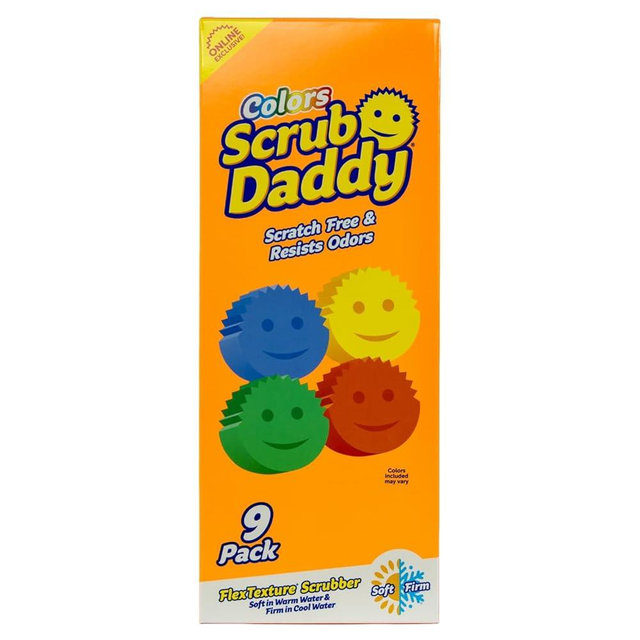 Scrub Daddy Scratch-Free Multipurpose Kitchen Sponges - Bulk Dish Sponges for Kitchen, Bathroom, Household Cleaning & More - Made with BPA-Free Polymer Foam (9 Count)