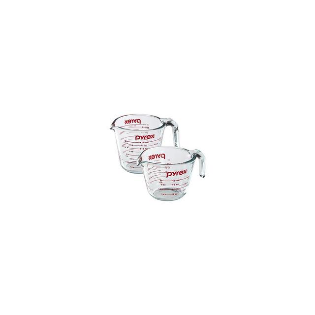 Pyrex Prepware 2-Piece Glass Measuring Set, 1 and 2-Cup, 2 Pack, Clear