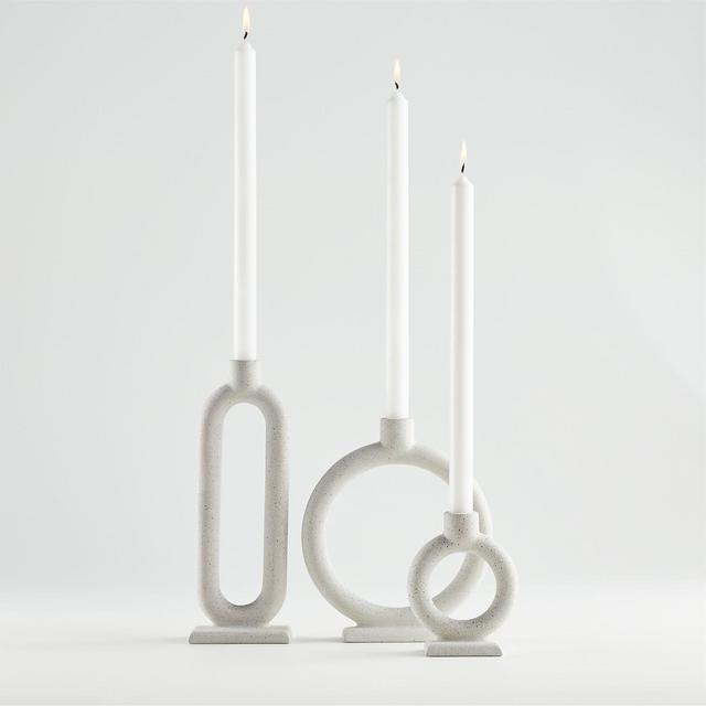 Lorin Cement Taper Candle Holders, Set of 3