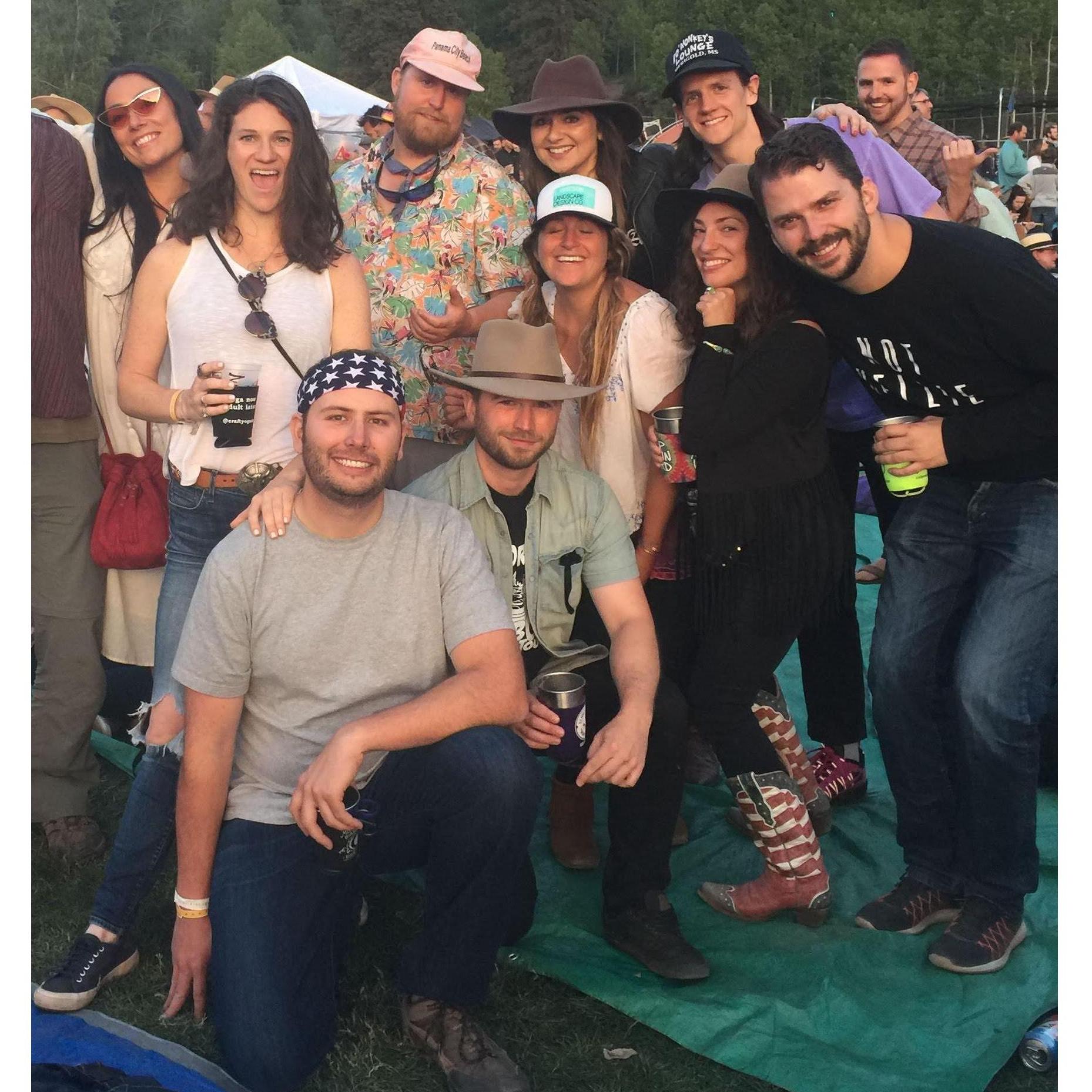 Brought together by our friends, we met in Telluride, CO at the bluegrass festival! Ours is a pretty good story and... ask us to tell it. Again, and again!