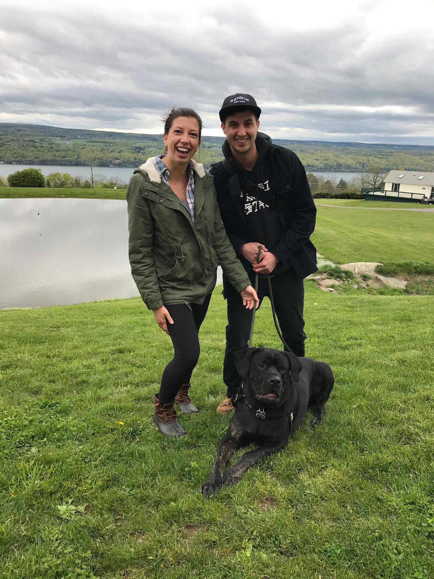 Visiting a fun brewery on the lake!