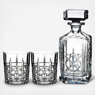 Marquis By Waterford Brady Decanter & Double Old Fashioned Glass, Set of 2