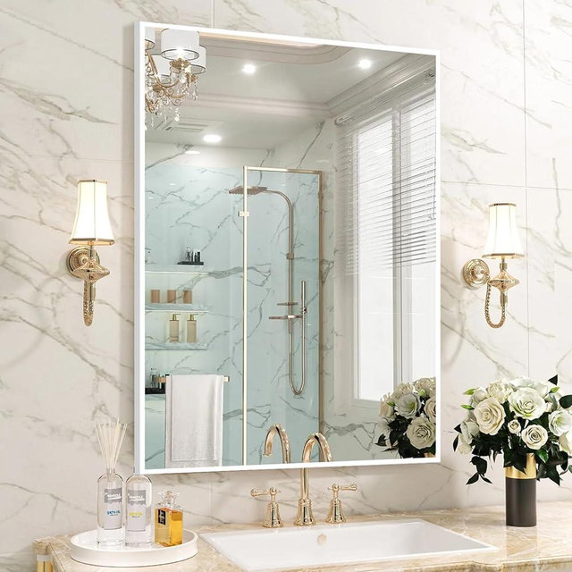OICHA Bathroom Mirrors for Over Sink 24"x36" Bathroom Vanity Mirror White Mirrors for Sink Framed Mirror Framed for White