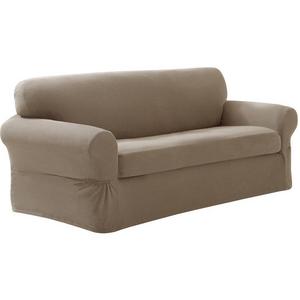 Maytex Pixel Stretch 2-Piece Sofa Furniture Cover / Slipcover, Sand