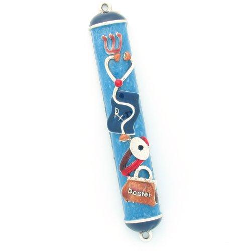 Doctor Enamel Mezuzah by Quest Collection