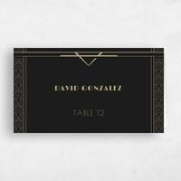 Black Wedding Place Card - Baker