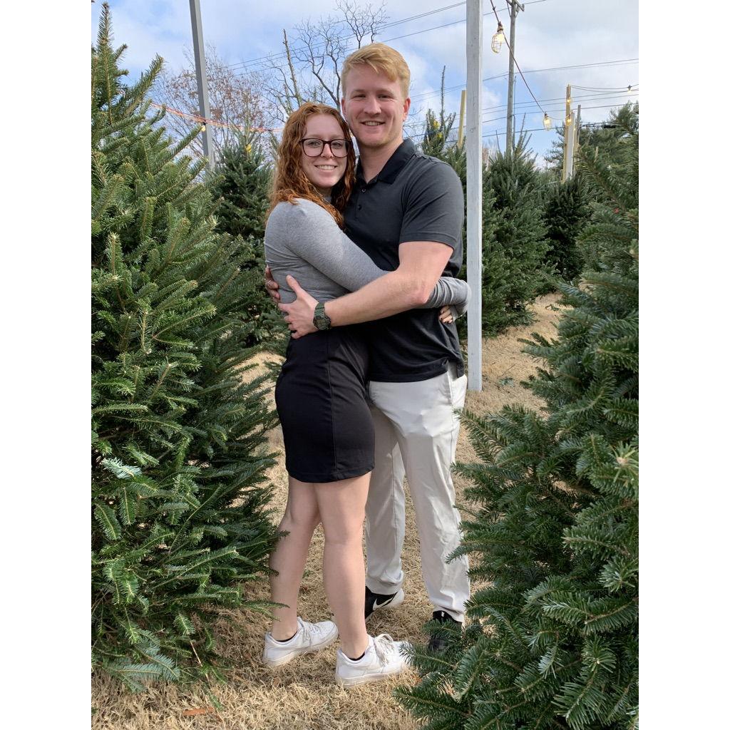 Picking out our first Christmas tree together.