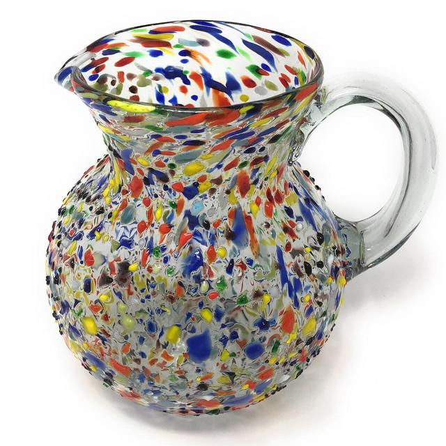 Mexican Hand Blown Glass Pitcher –...