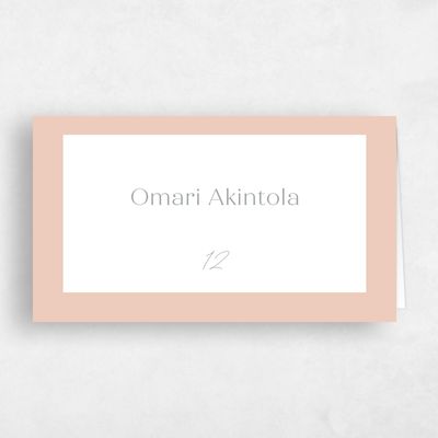 Peach, Orange Wedding Place Card - Coastal