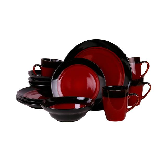 Elama Toro 16 Piece High Gloss Dinnerware Set, Service for 4
