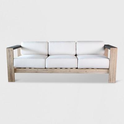 Montpelier Wood Patio Sofa with Sunbrella Fabric White - Smith & Hawken™