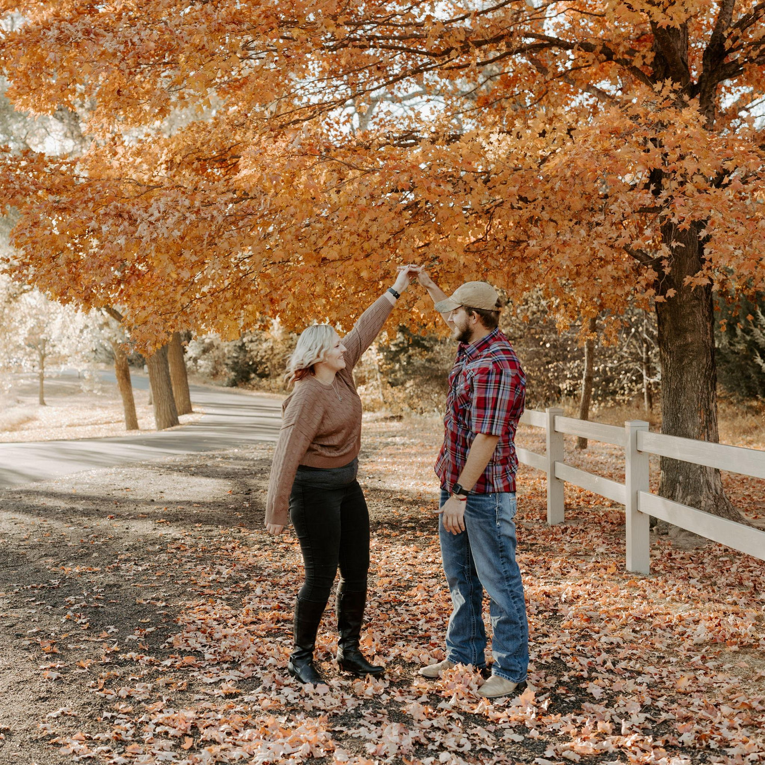 Showing off some slick moves in the color changing leaves