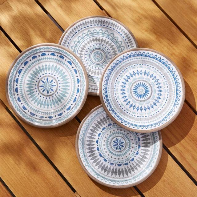 Caprice Medallion Melamine Salad Plates, Set of 4