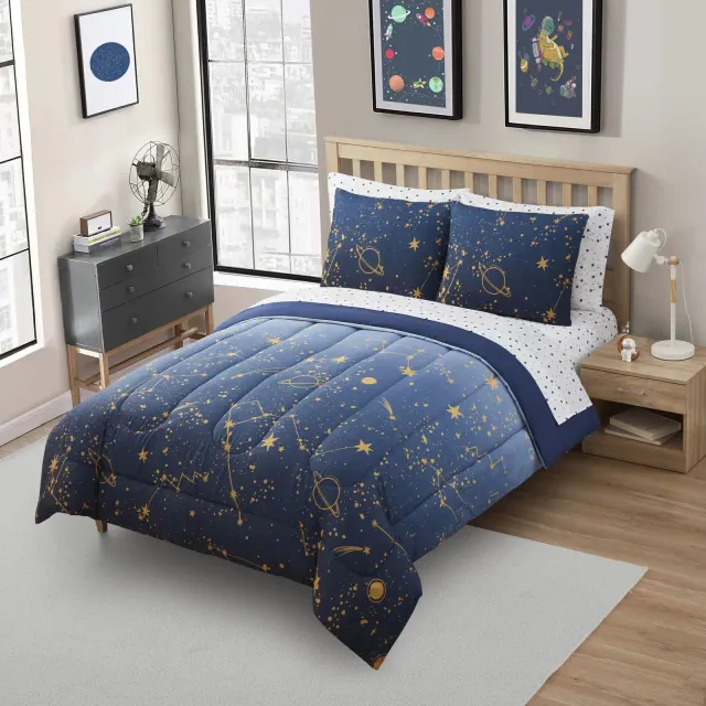 Galaxy Printed Kids Bedding Set Includes Sheet Set By Sweet Home Collection - Full