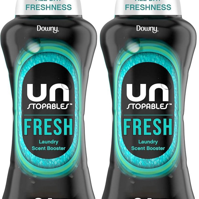 Downy Unstopables In Wash Scent Booster Beads, Fresh Scent, 24 oz, Laundry Beads for odor Protection, Downy Scent Booster Beads, Laundry Scent Boosters (Pack of 2)