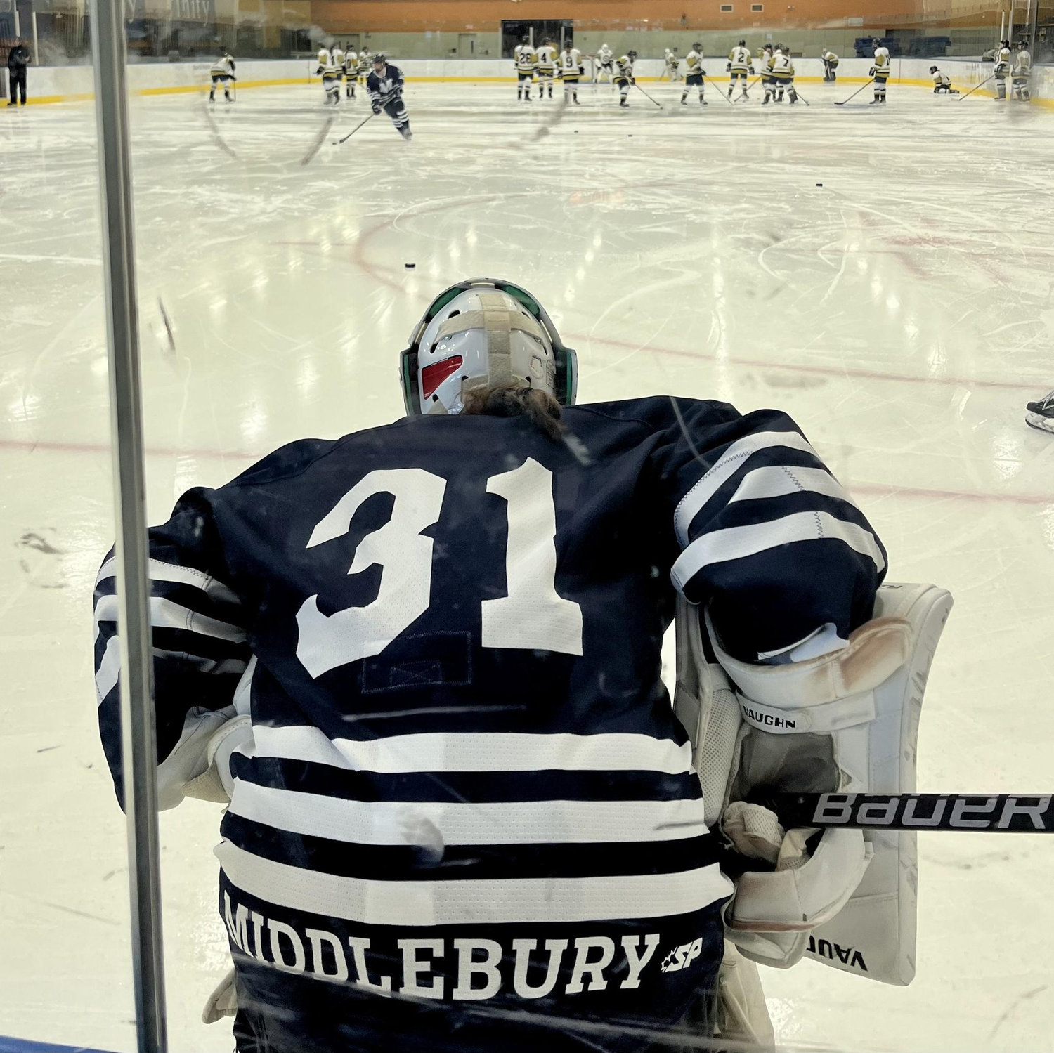 B Gray in goal.